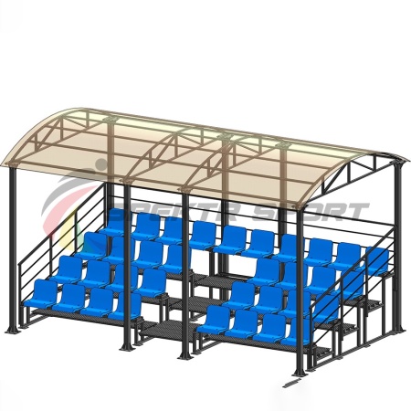 Купить Трибуна для зрителей 4 ряда на 34 места с навесом и перилами в Кизилюрте 