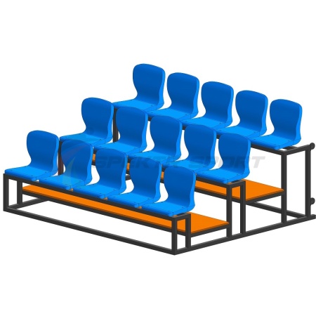 Купить Трибуна мобильная 3 ряда сиденья пластиковые на 15 мест в Кизилюрте 